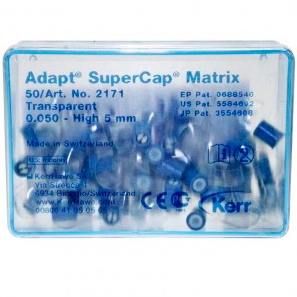 Adapt SuperCap Matrix - матрицы прозрачные (синие) толщина 0,05 мм высота 5 мм 50 шт Kerr